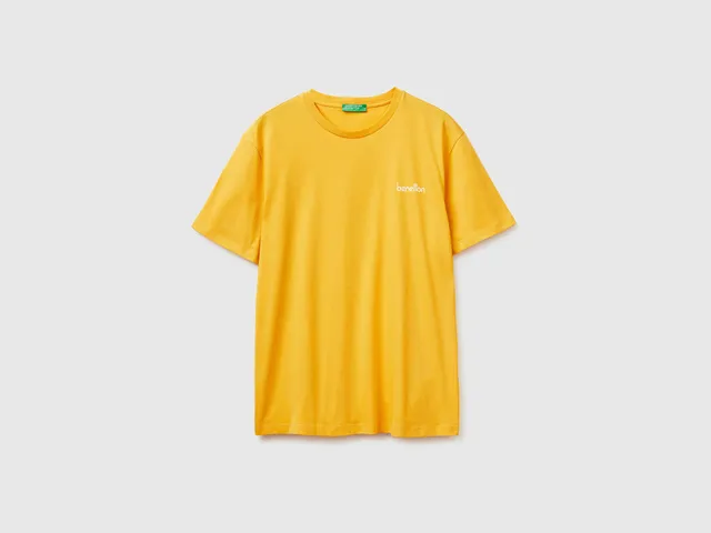 United Colors of Benetton T-shirt donna cotone organico con logo taglia M