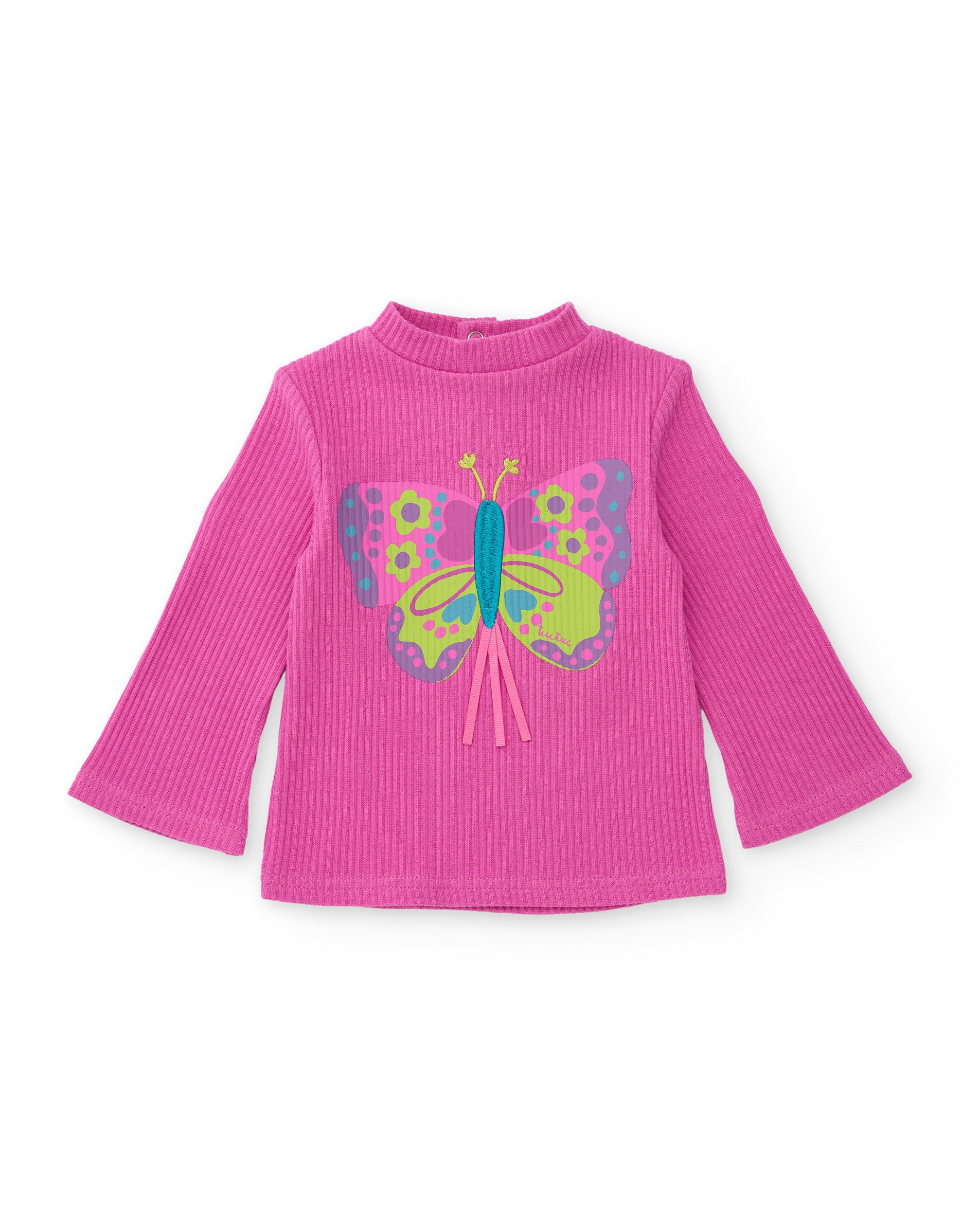 TucTuc Magliette bambina rosa farfalle maniche lunghe cotone