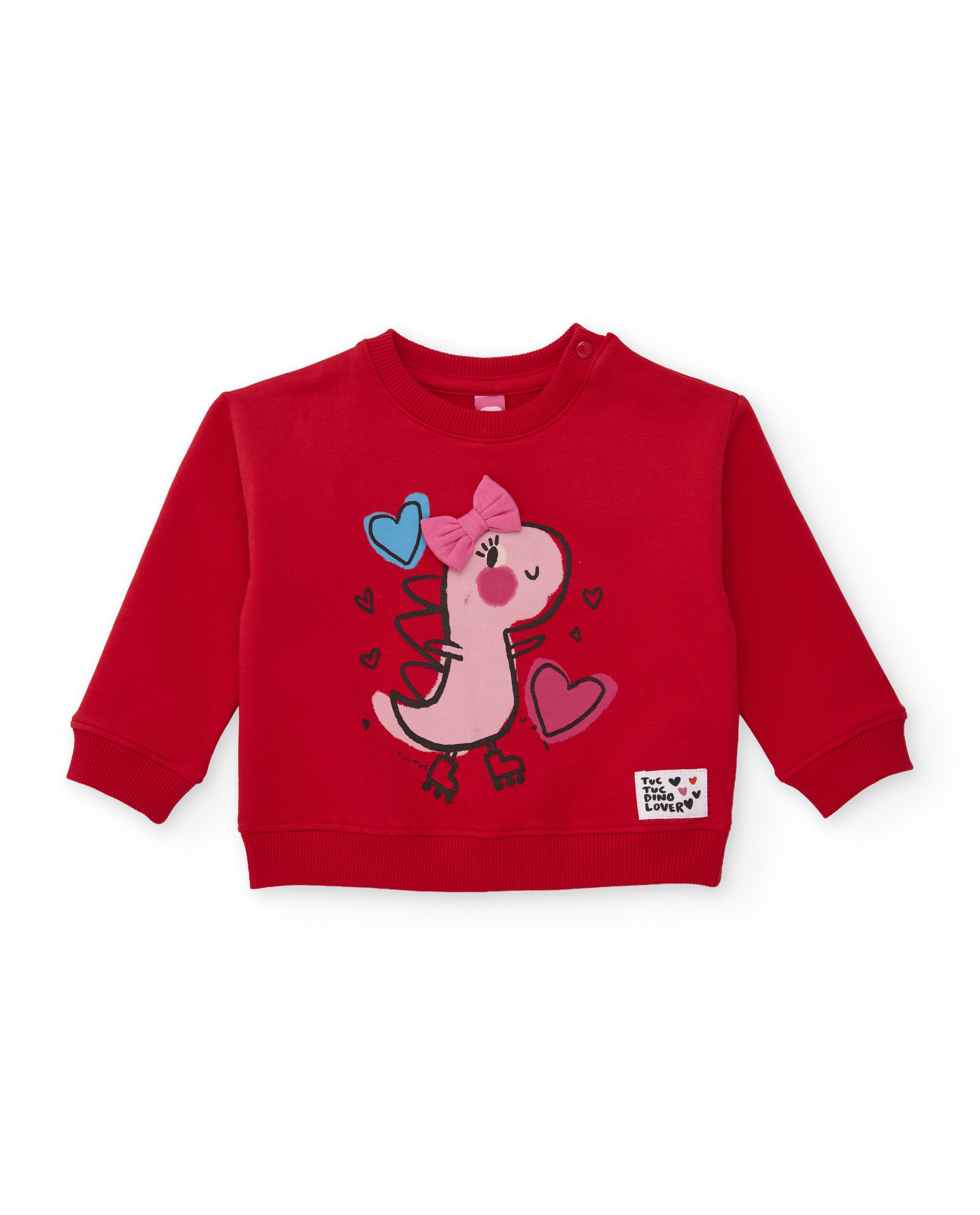 TucTuc Felpe felpa bambina dinosauro rosso caldo