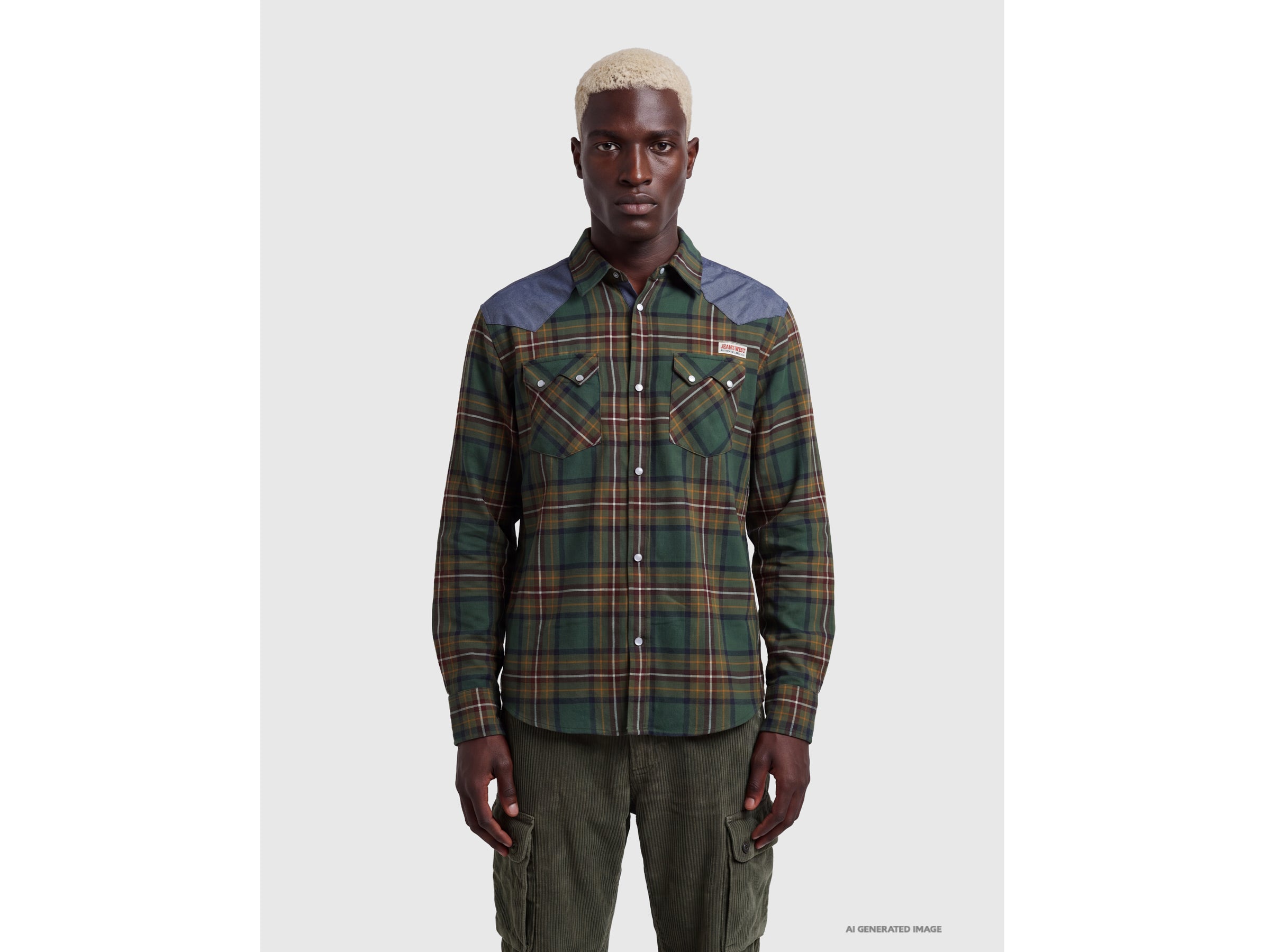 Benetton Shirts Camicia Flanella Quadri Western Cotone