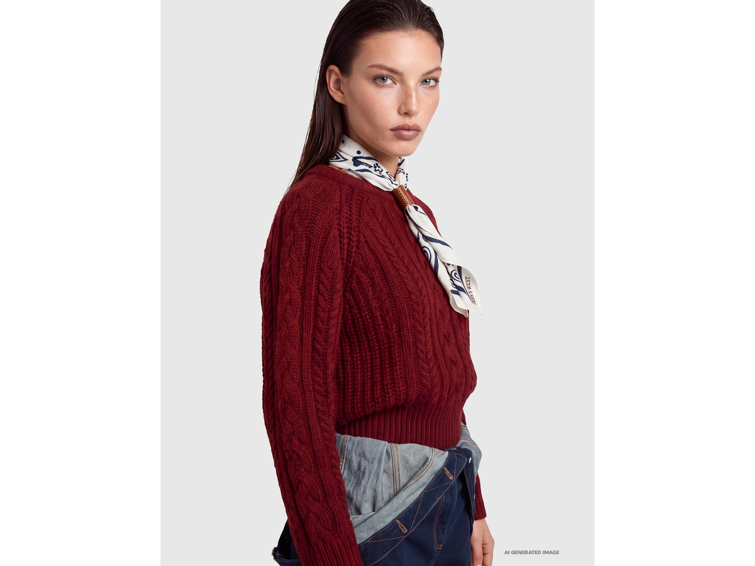 Benetton maglione trecce pura lana taglia M