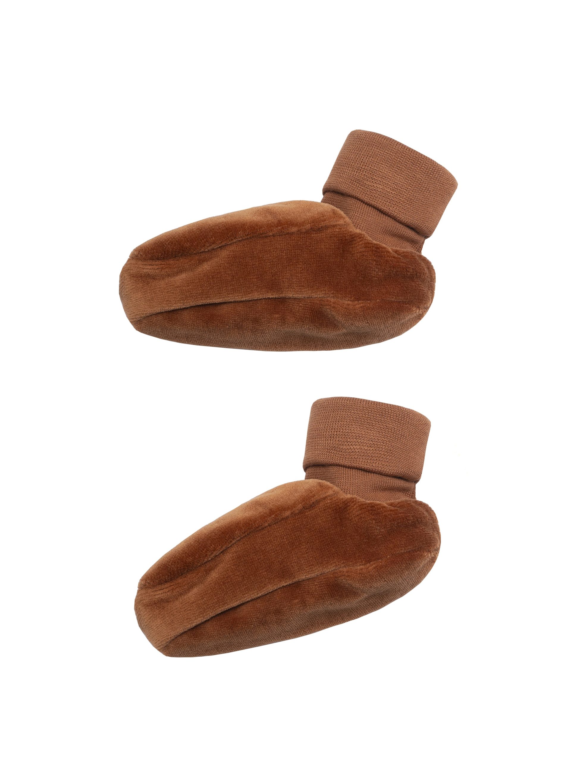 Woolly Organic Velour Booties scarpine velluto cotone NOOS