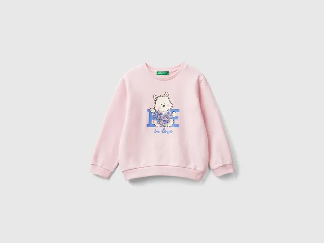 United Colors of Benetton felpa bimba petali cotone taglia 82