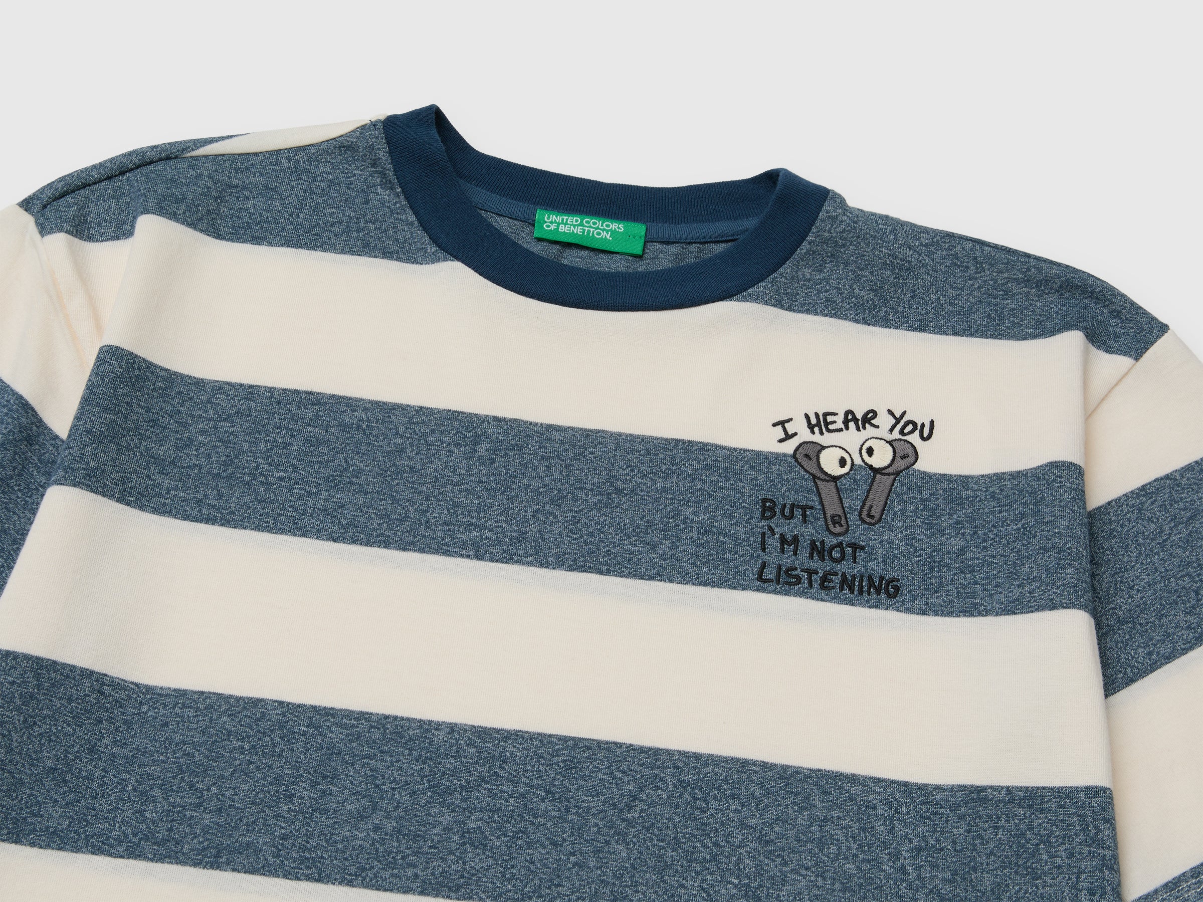 United Colors of Benetton t-shirt oversize righe cotone