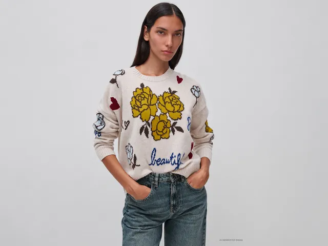 United Colors of Benetton Sweaters Maglione lana fiori S