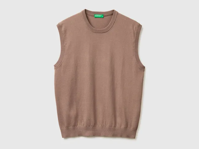 United Colors of Benetton Gilet Cotone Collo Rotondo Taglia M