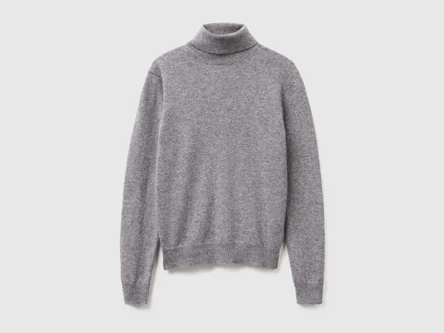 United Colors of Benetton Sweaters dolcevita lana merino grigio