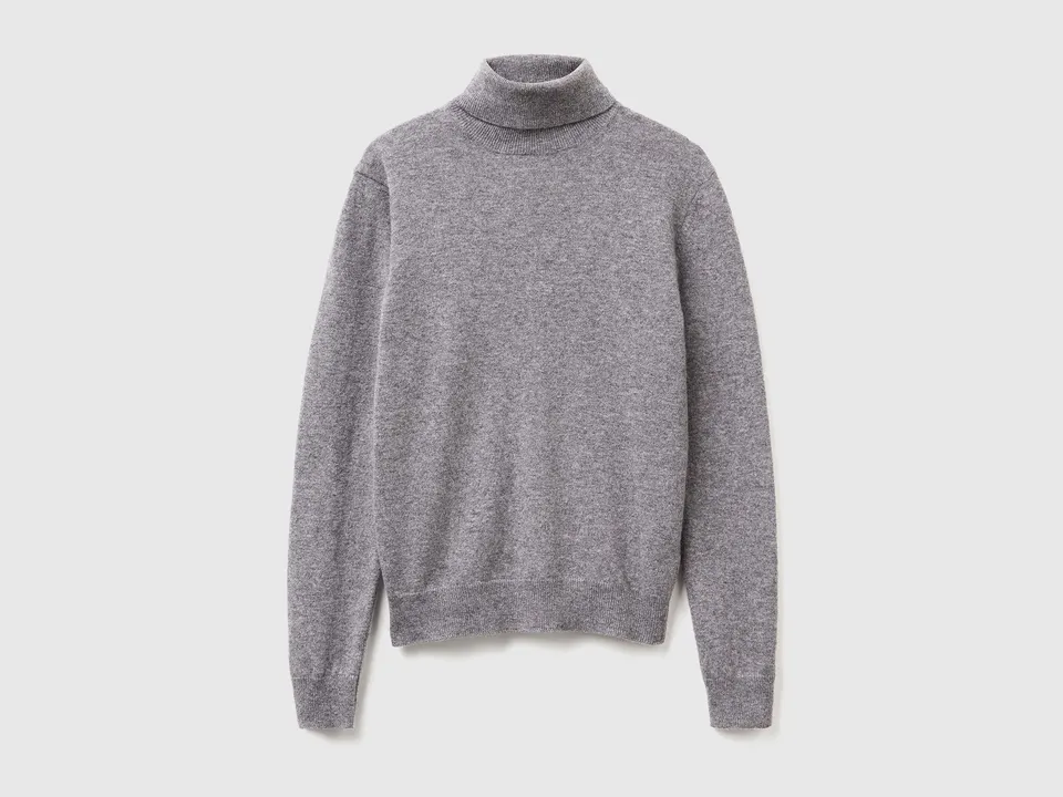 United Colors of Benetton Sweaters dolcevita lana merino grigio