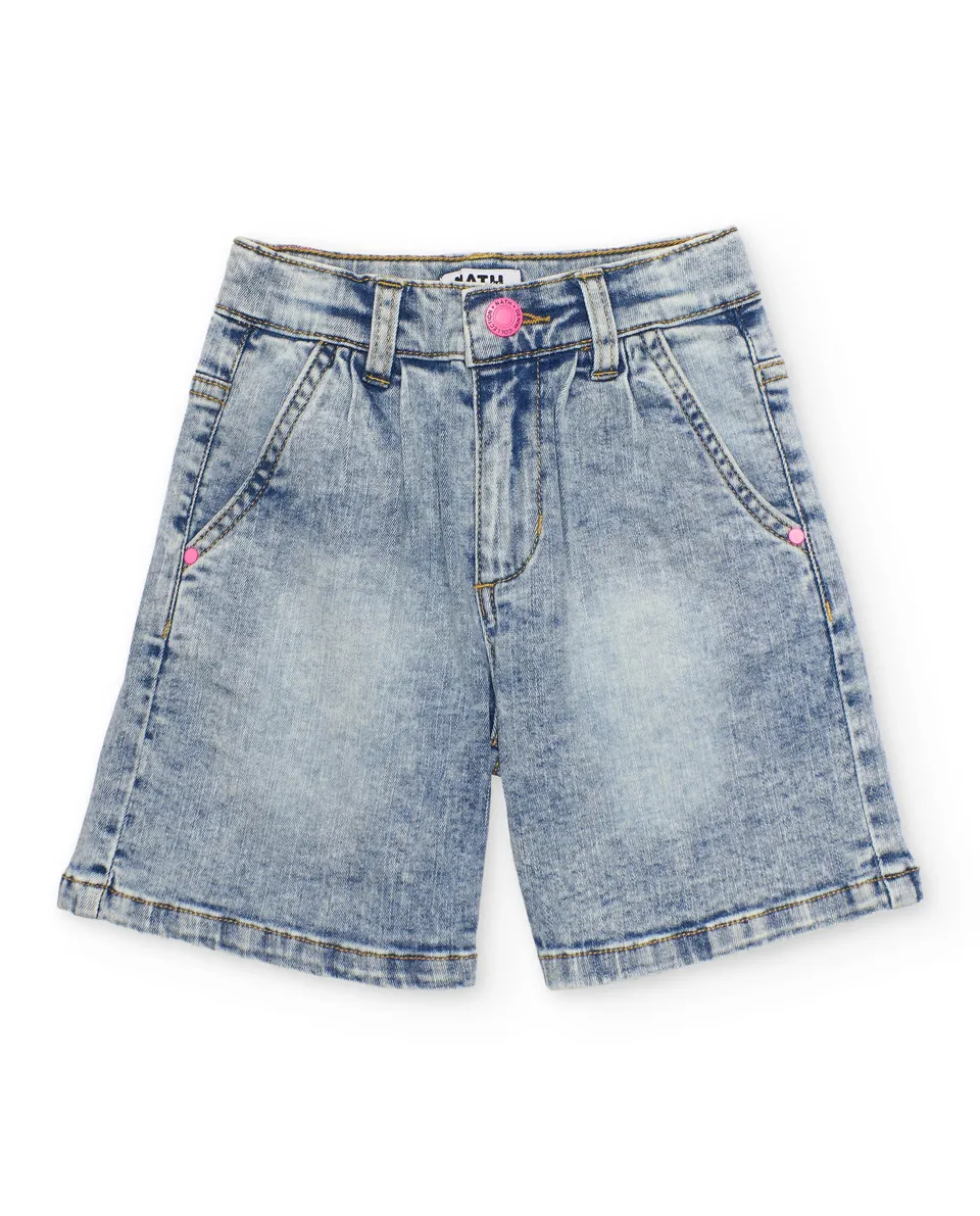 TucTuc Pantaloni shorts jeans bambina azzurro 8 anni