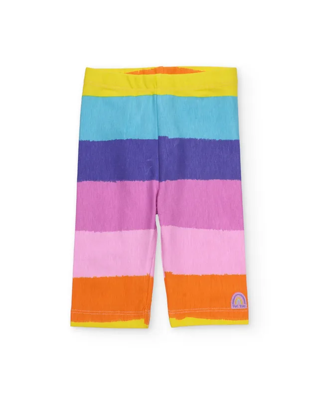 TucTuc Leggings bambina multicolore in maglia elastica