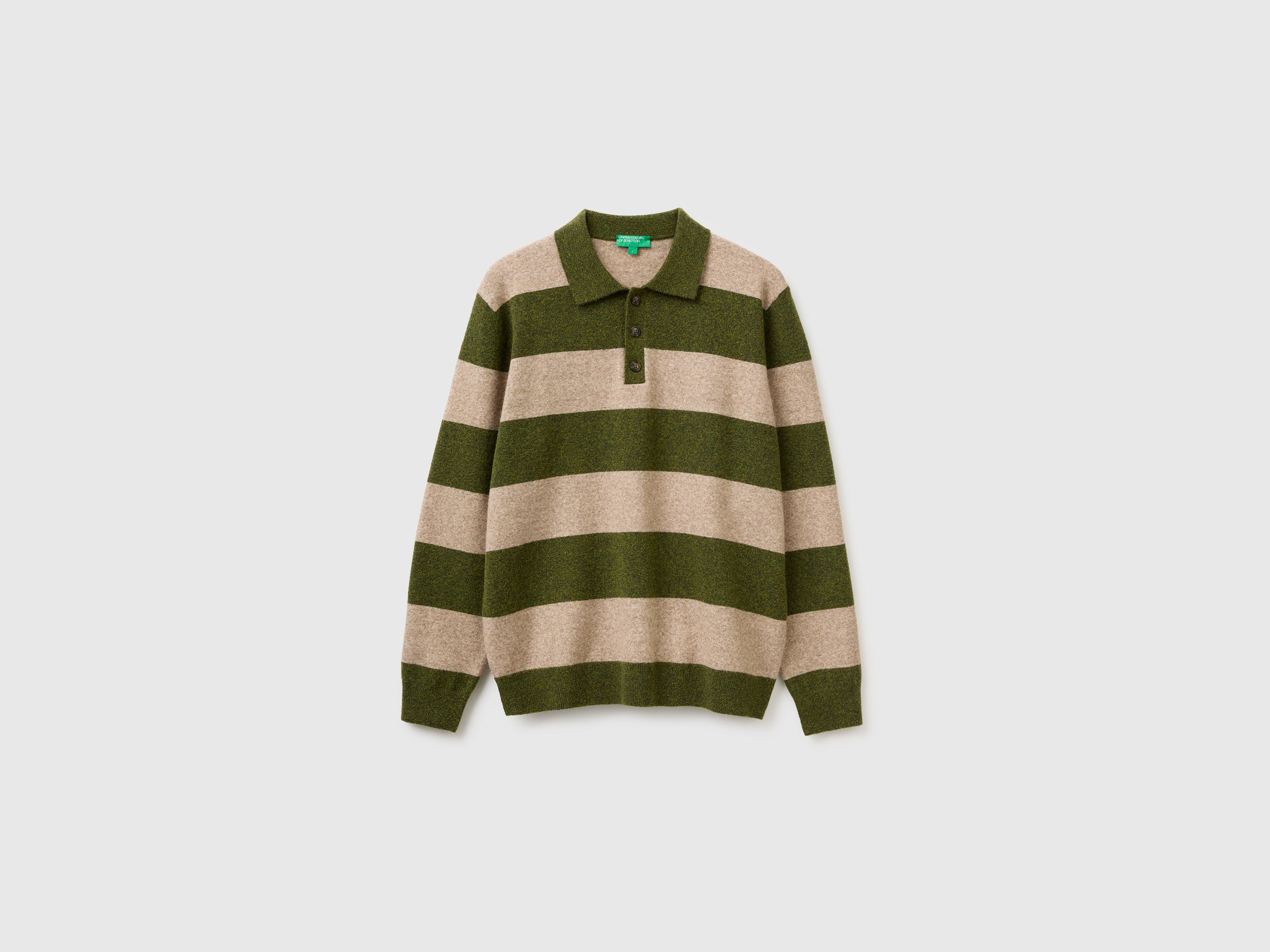 Benetton Sweaters polo maglia lana M righe bicolore