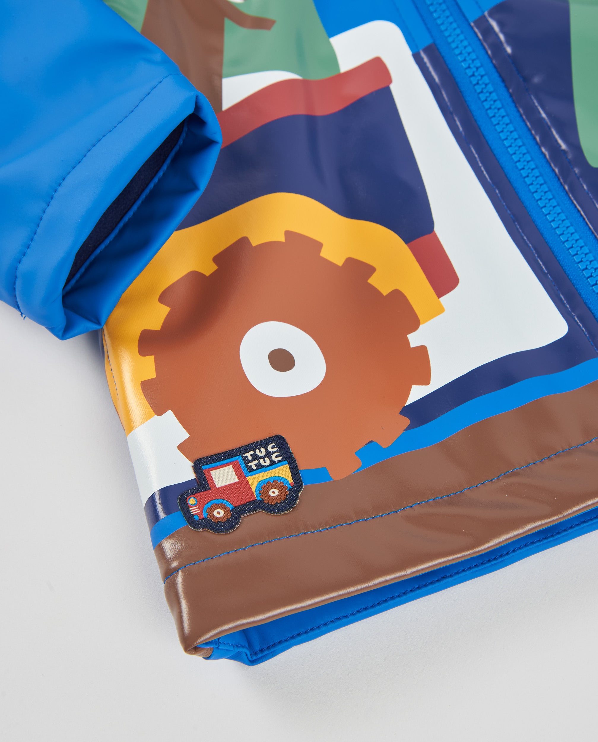 TucTuc Cappotti Impermeabile bambino blu cappuccio stampa