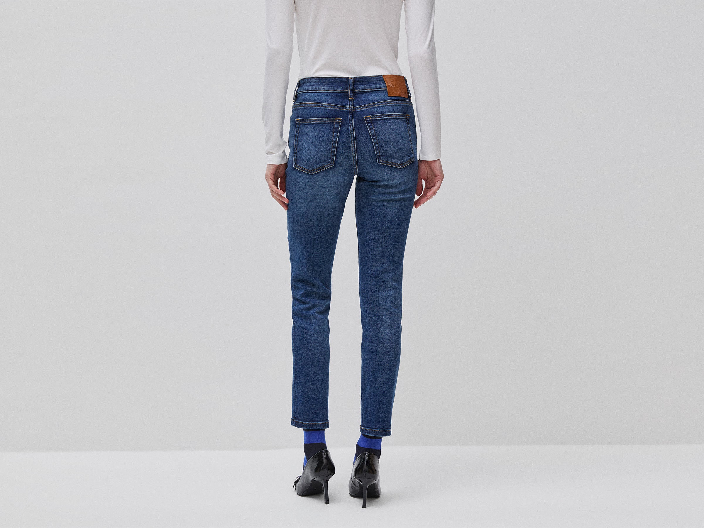 United Colors of Benetton Jeans Slim Vita Alta Cotone Stretch Donna