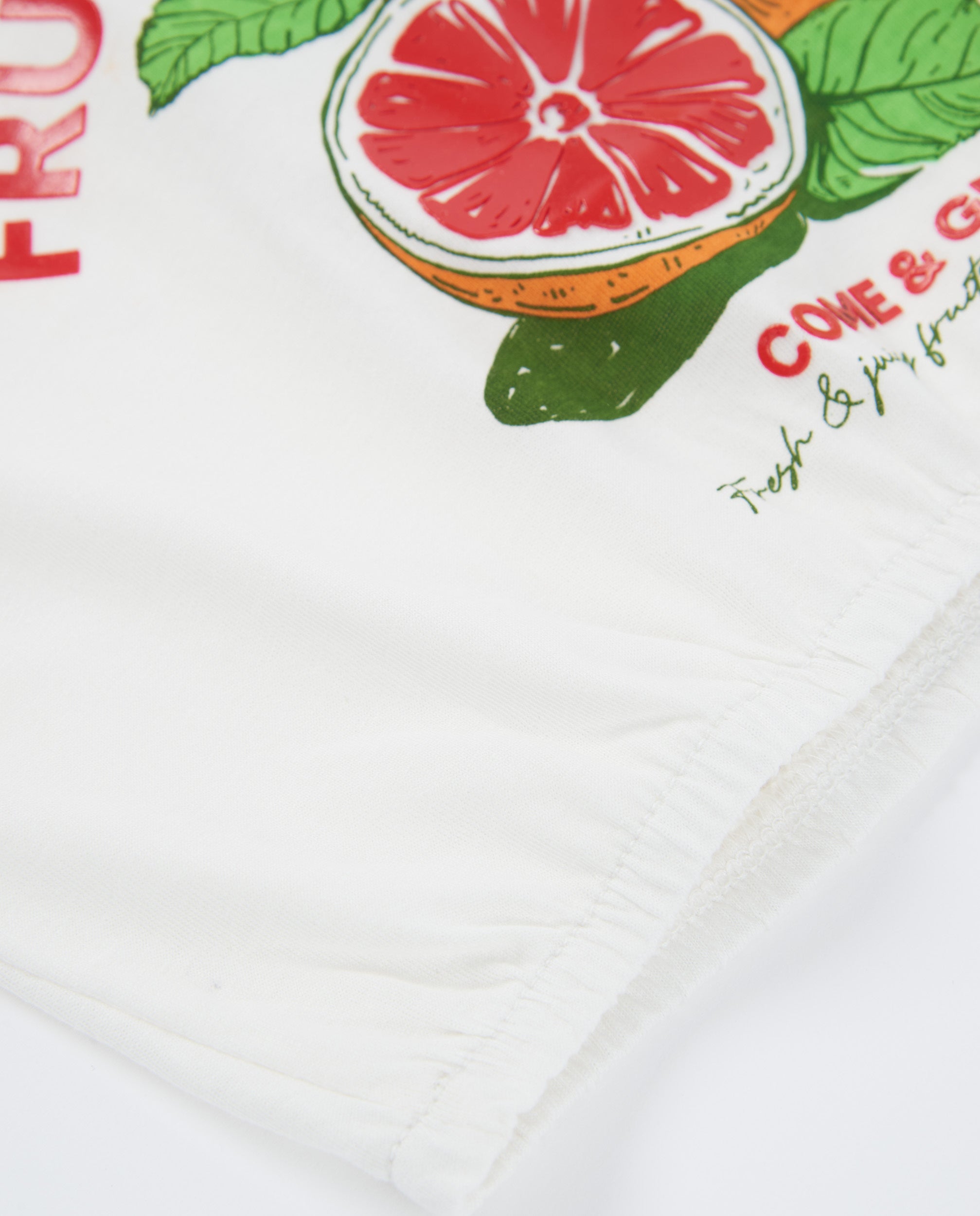 TucTuc Magliette T-shirt bambina frutta bianco fondo elastico