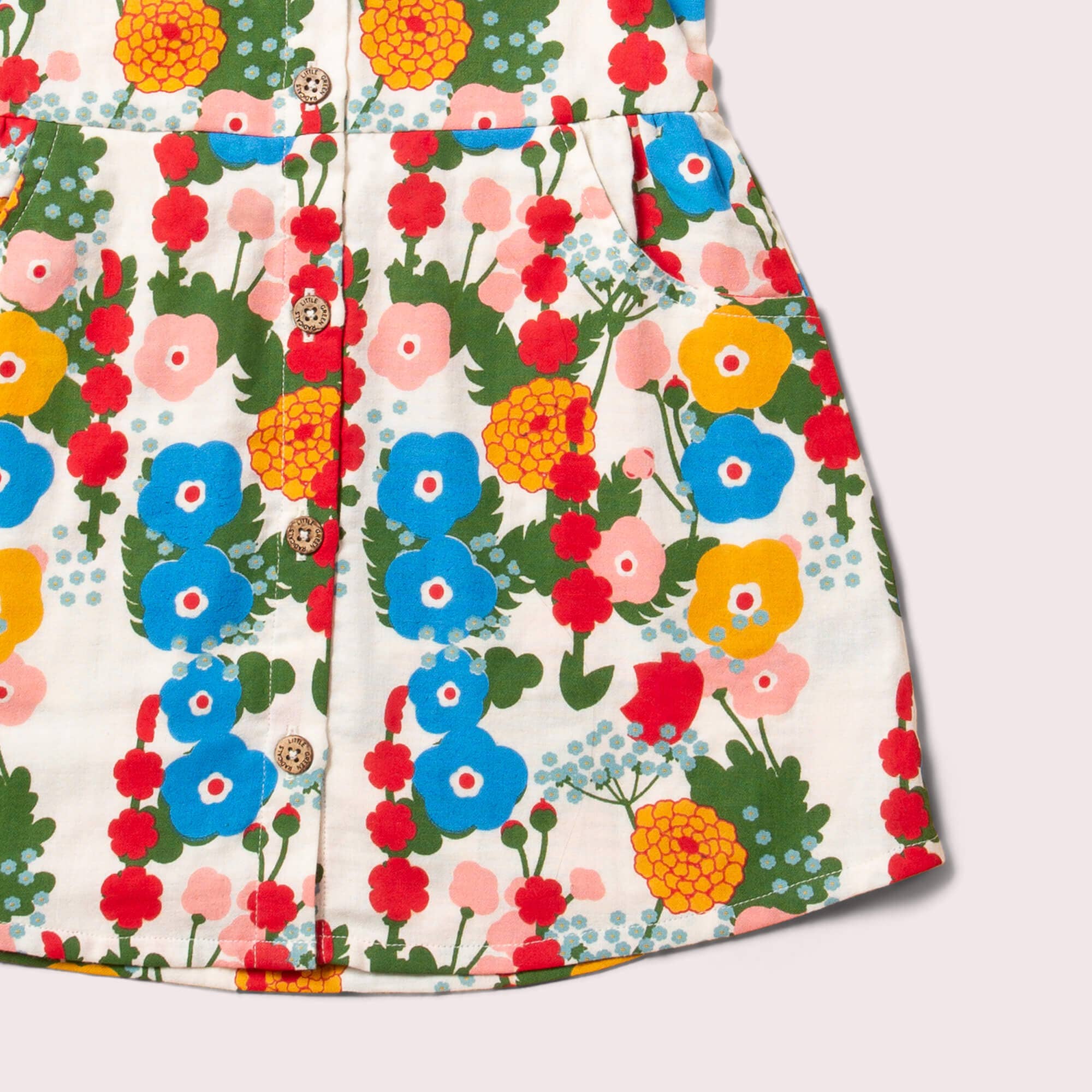 Little Green Radicals vestito floreale cotone biologico 2-3 anni