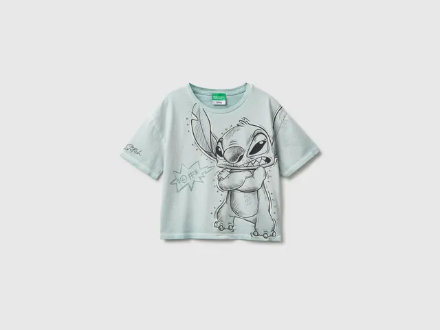 United Colors of Benetton T-Shirts Cropped t-shirt Lilo Stitch cotone M