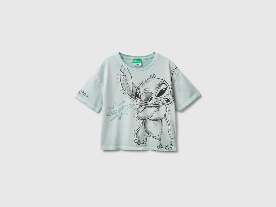 United Colors of Benetton T-Shirts Cropped t-shirt Lilo Stitch cotone M