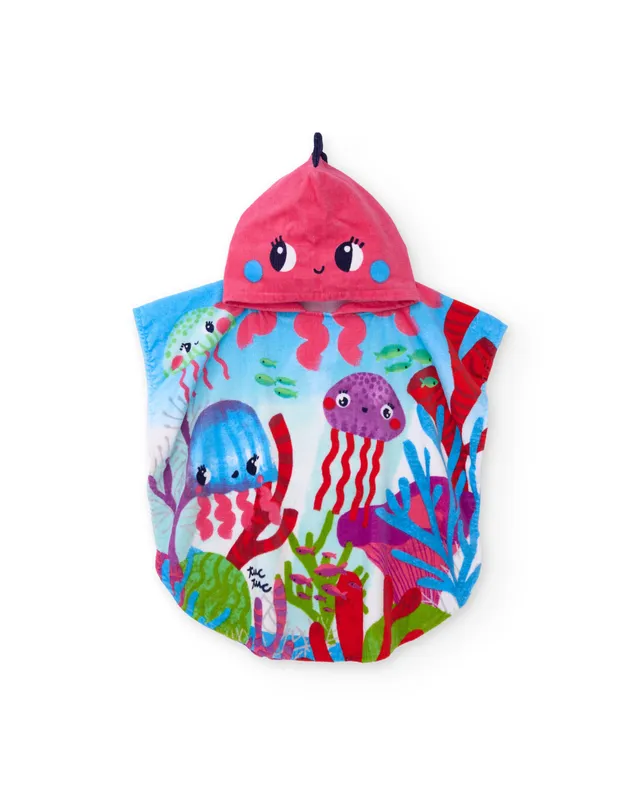 TucTuc Asciugamani poncho bambina blu con cappuccio