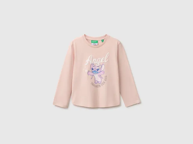 United Colors of Benetton Lilo & Stitch maglia maniche lunghe cotone bio