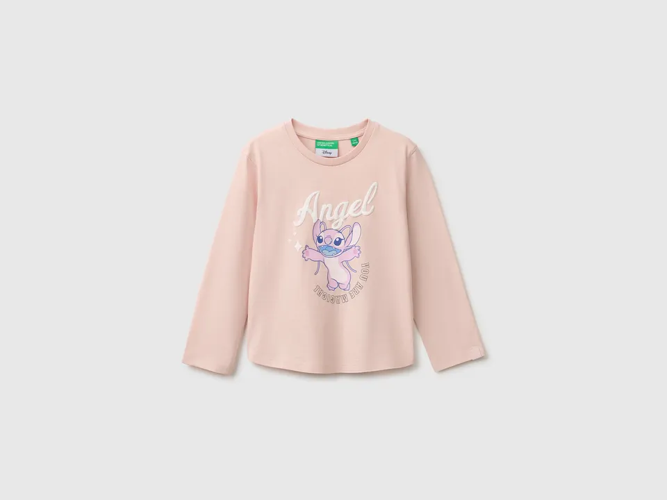 United Colors of Benetton Lilo & Stitch maglia maniche lunghe cotone bio