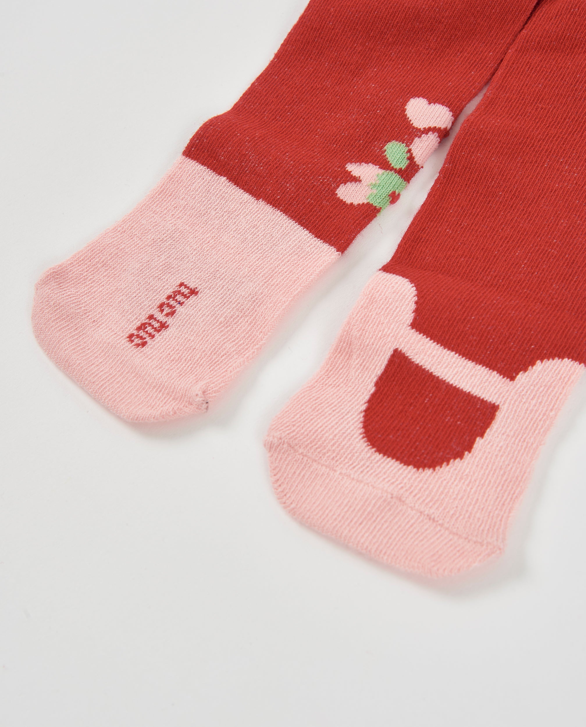 TucTuc Accessori collant neonata rossi cotone floreale