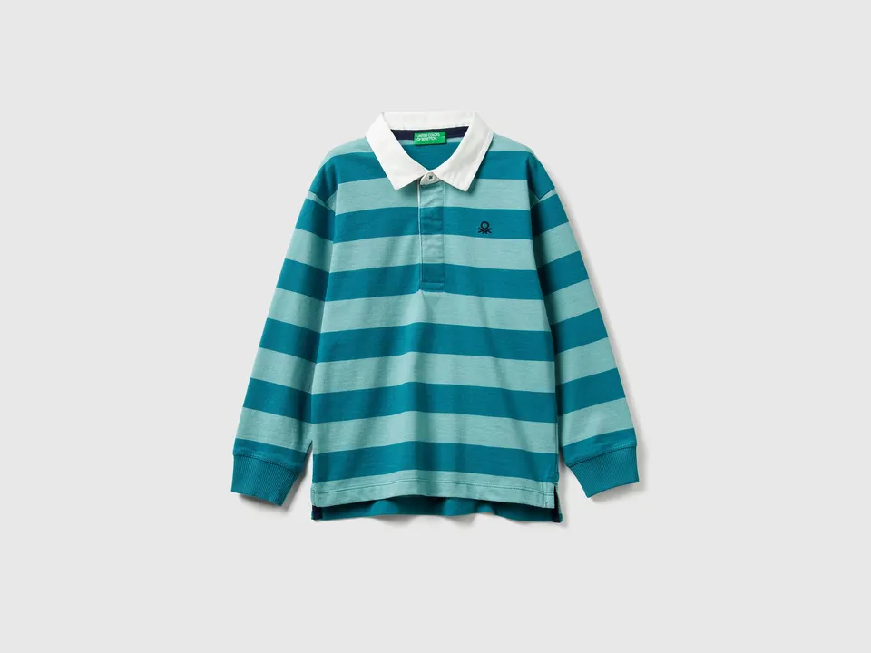 United Colors of Benetton Polo Rugby Righe Cotone Bio Bimbo