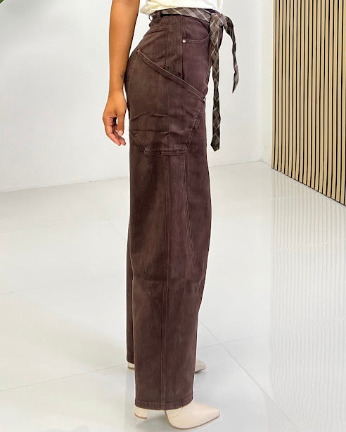 Sottosopra jejf480 jeans marrone taglia L tasche oblique