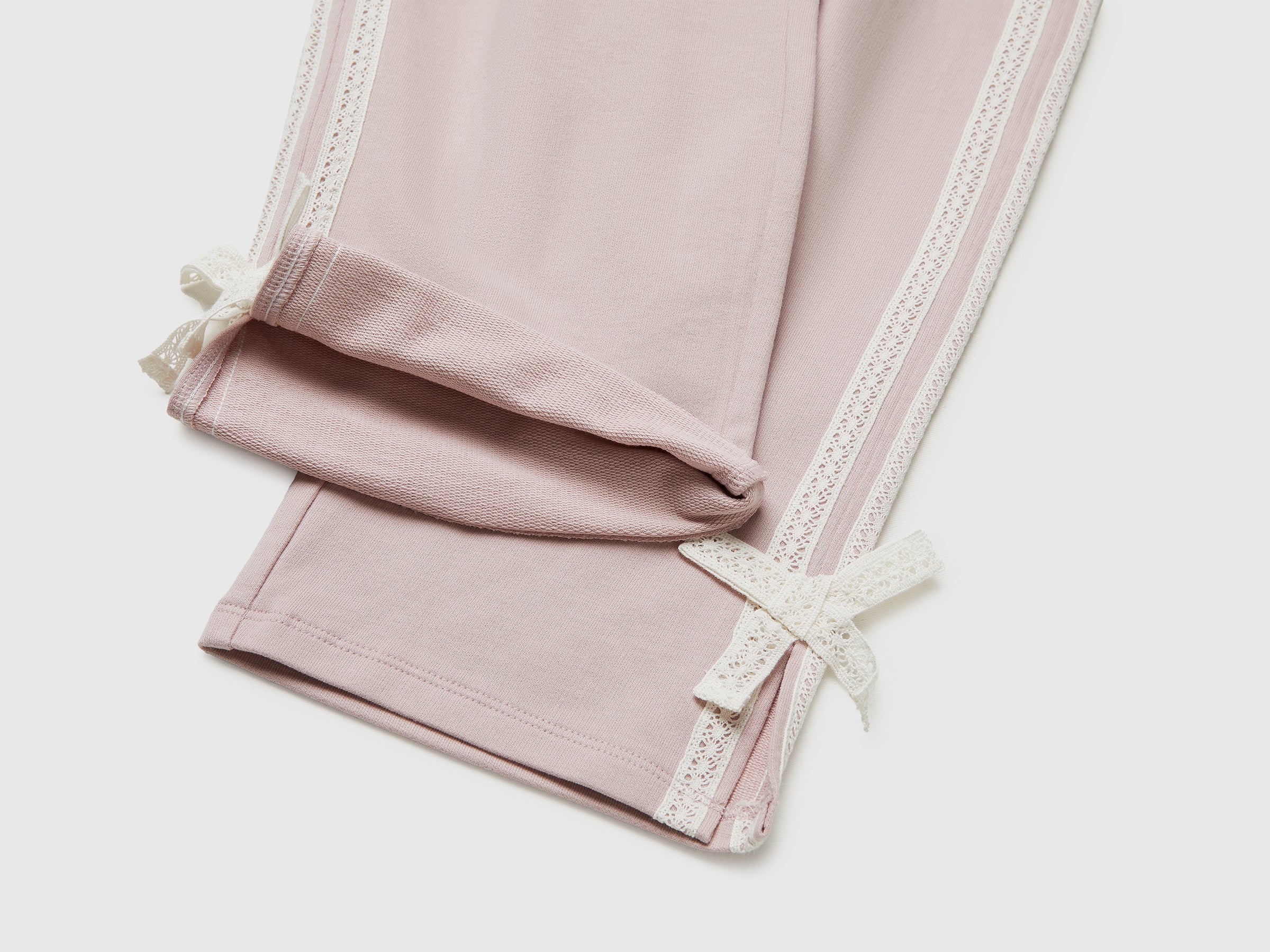 United Colors of Benetton Pantaloni pizzo fiocchi cotone bambina