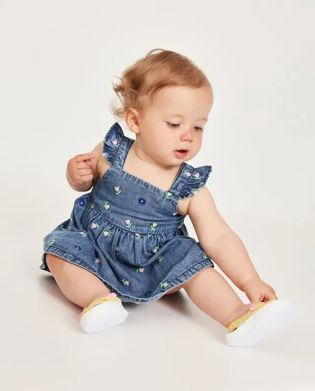 TucTuc Vestiti Vestito denim neonata jeans fiori