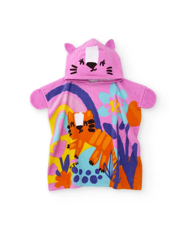 TucTuc Asciugamani Poncho bambina spugna rosa tigre