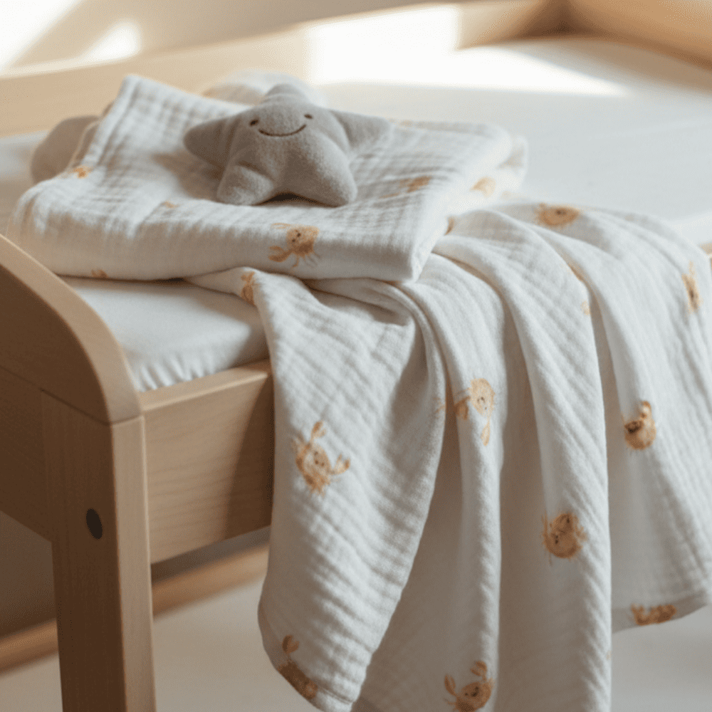 Petite Citrouille Les petits crabes maxi mussola 120x120 cotone