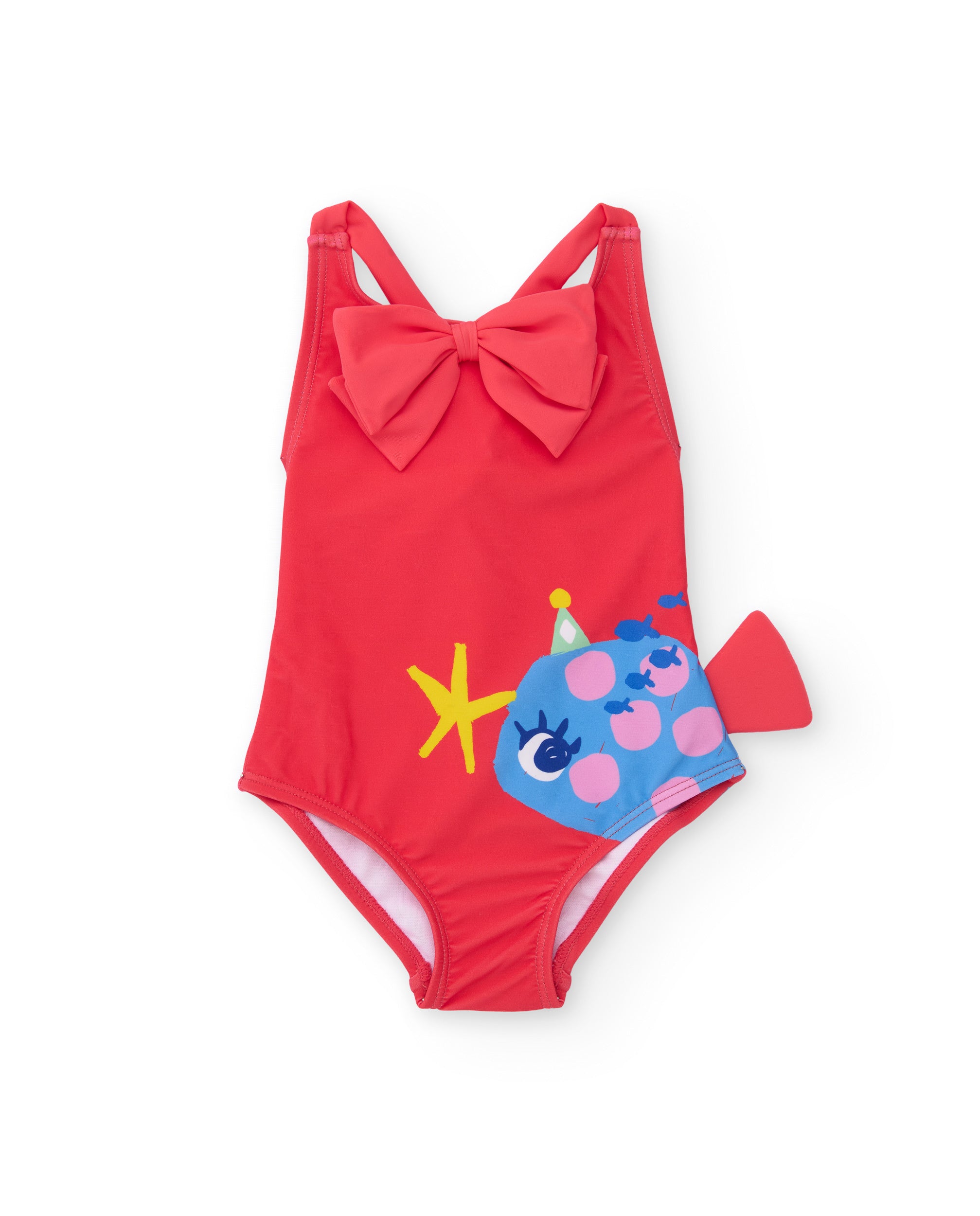 TucTuc Costumi Da Bagno Costume Bimba Rosso con Fiocco