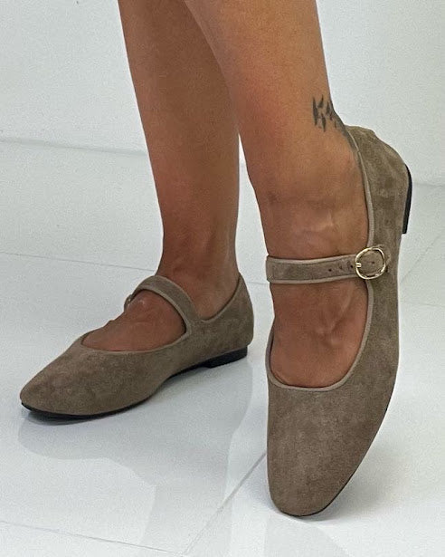 Sottosopra ballerine bebè scamosciate nere cinturino 38