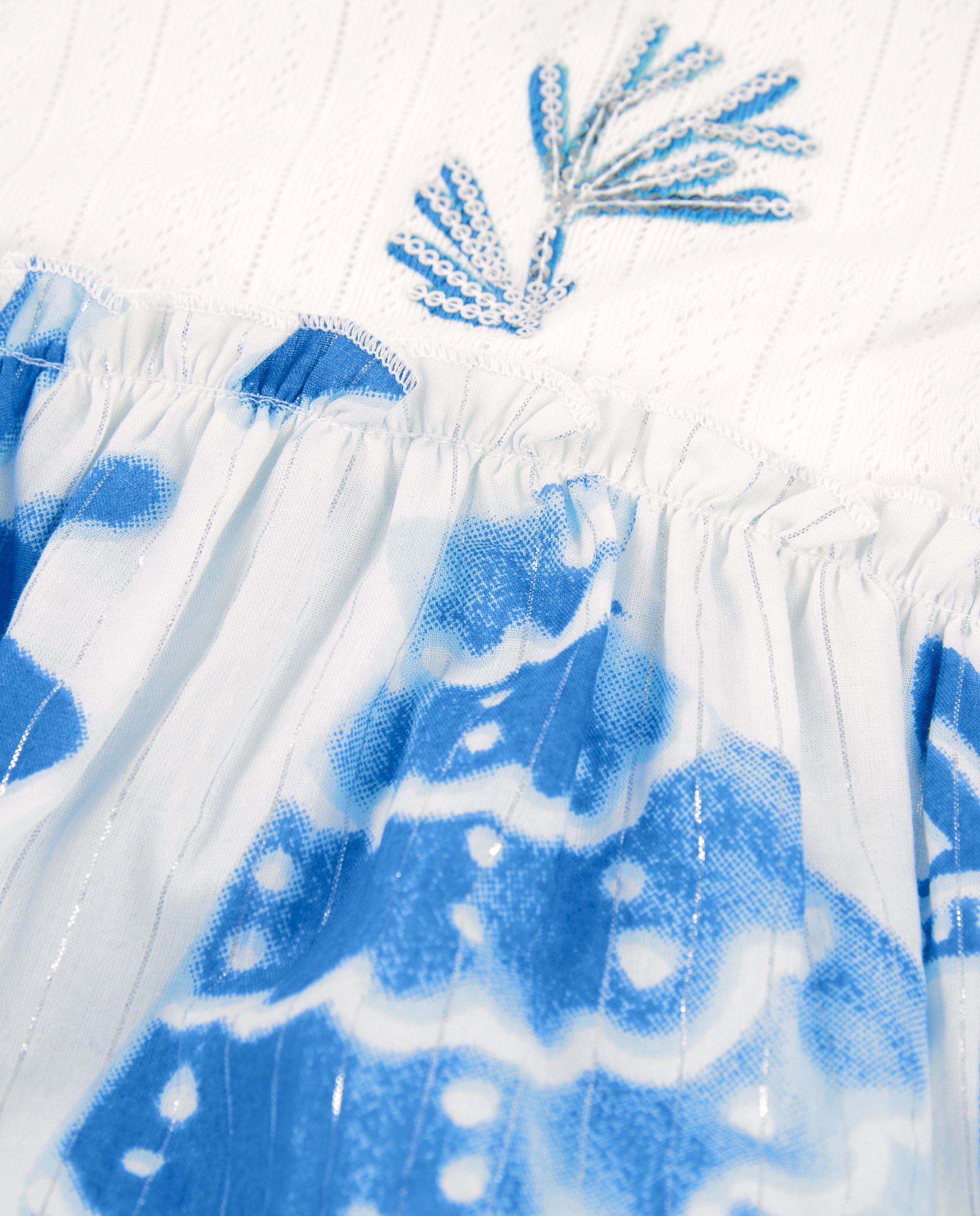TucTuc Vestiti vestito bambina paillettes bianco blu