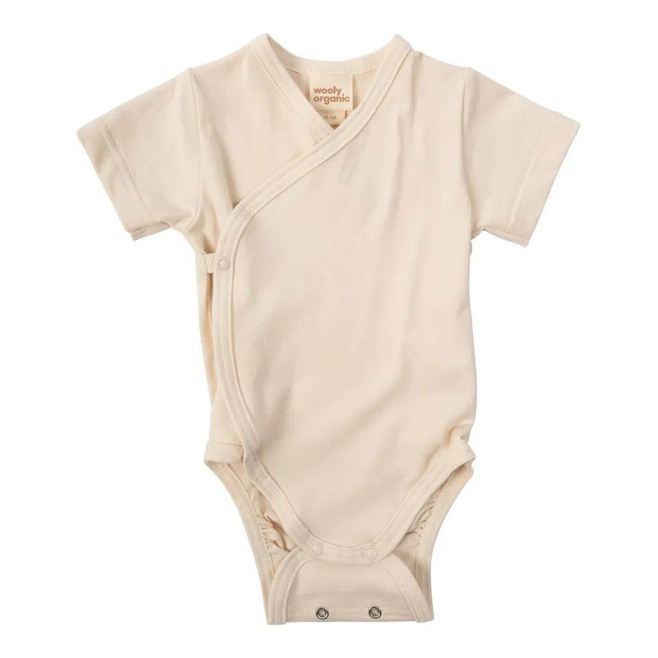 Woolly Organic body incrociato maniche corte cotone bio neonato