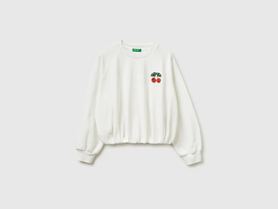 United Colors of Benetton Felpa Oversize Cotone Patch M