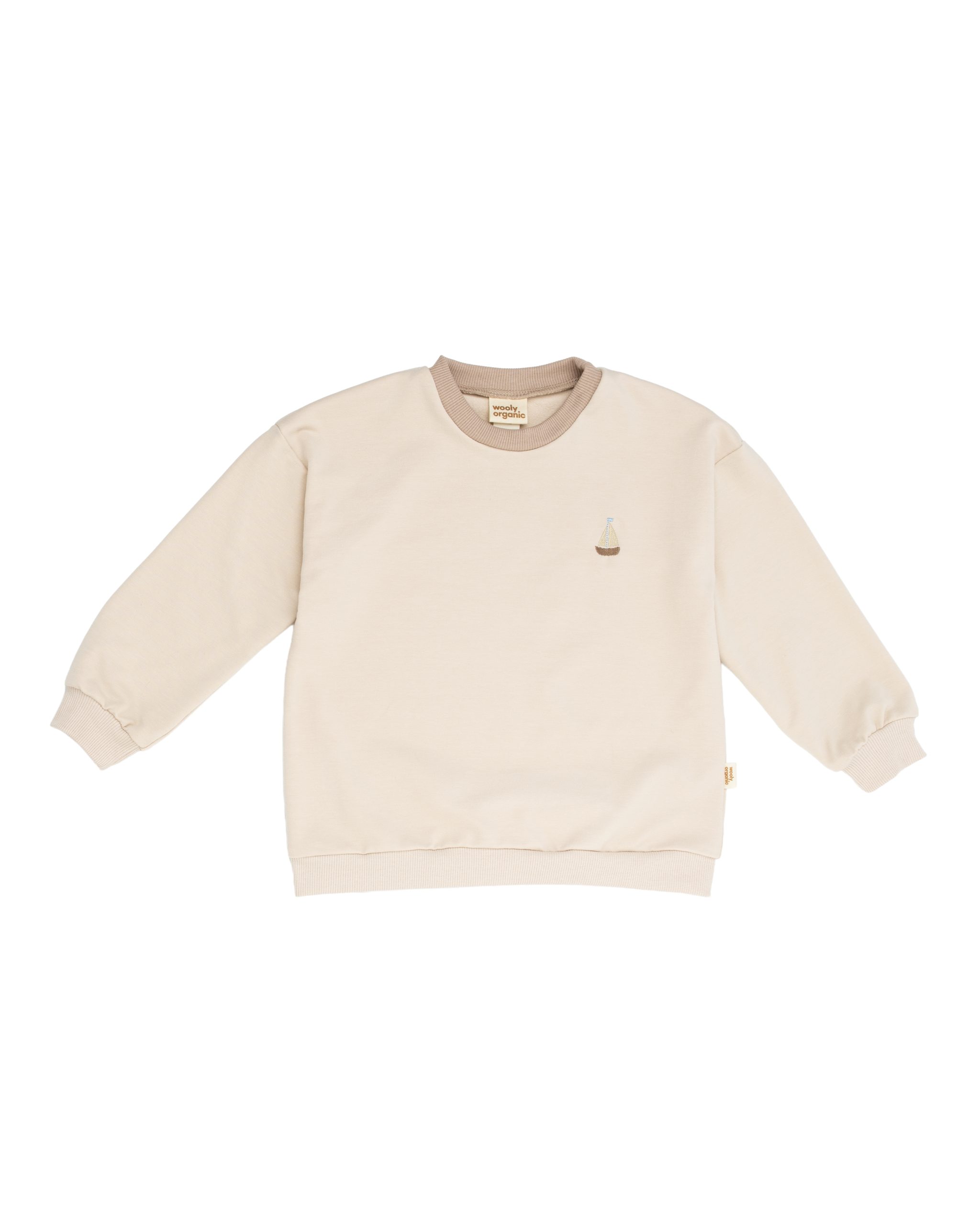 Woolly Organic Sweatshirt GOTS SS27 felpa ricamata bimbi