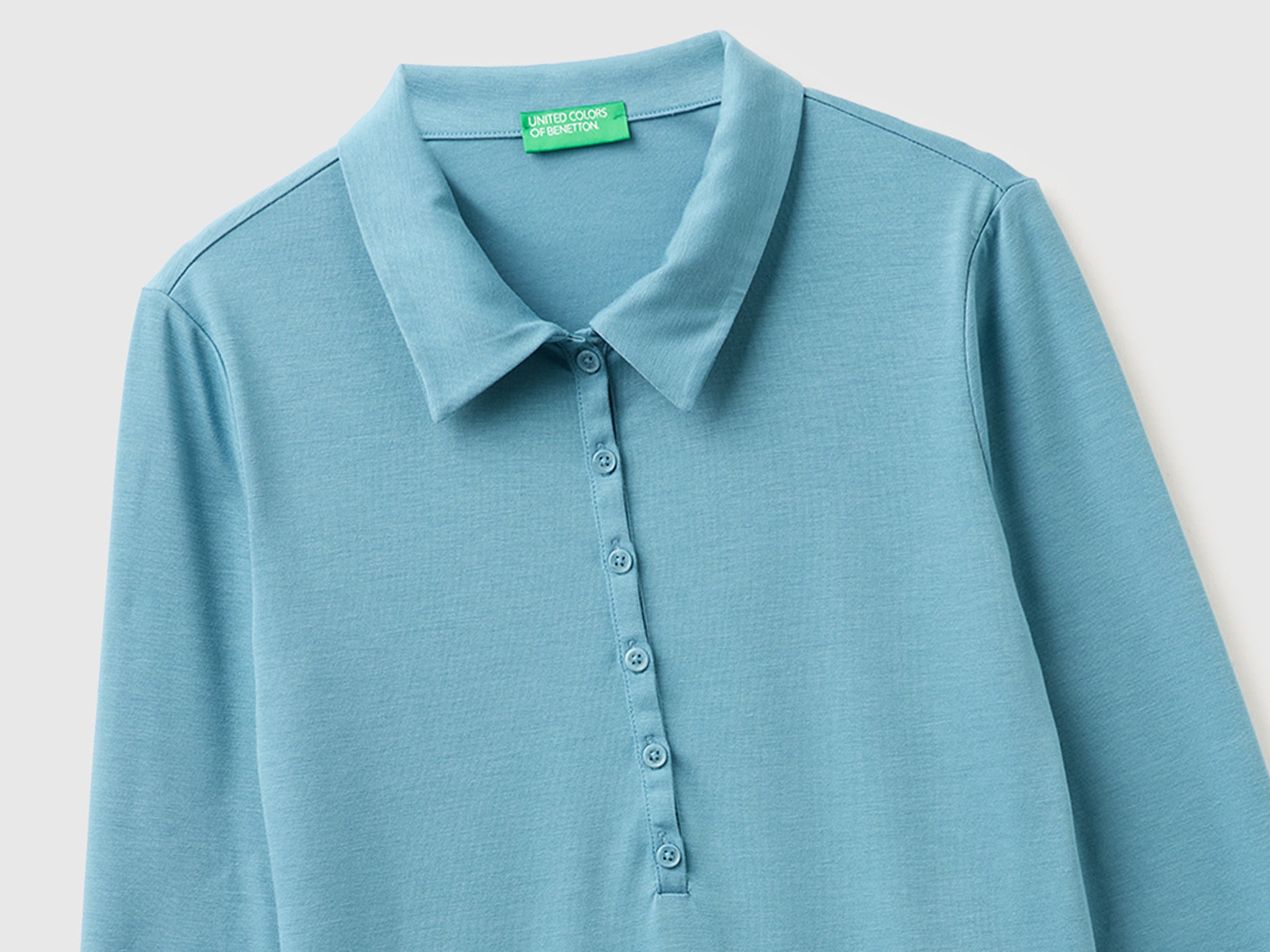 United Colors of Benetton polo jersey leggero viscosa S bottoni