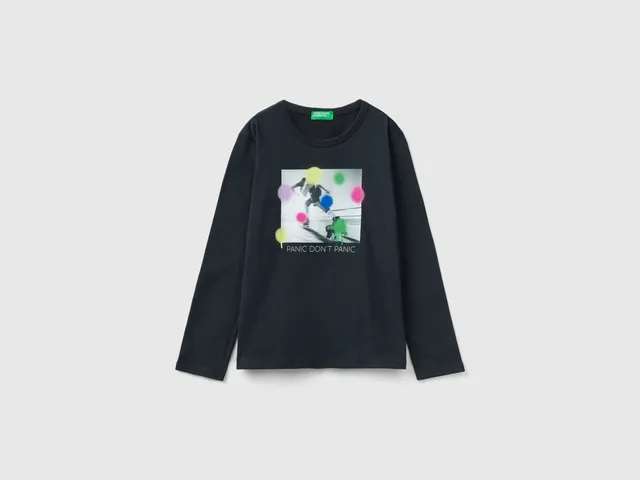 United Colors of Benetton T-Shirts Maglietta cotone stampa foto M