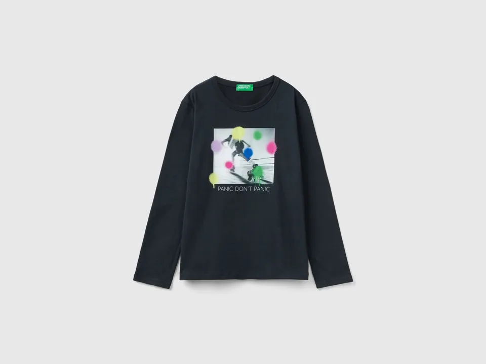 United Colors of Benetton T-Shirts Maglietta cotone stampa foto M
