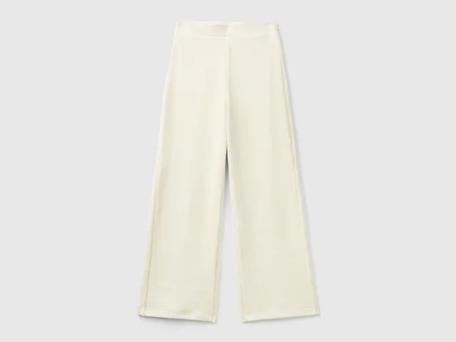 Benetton Pantaloni Ciniglia Gamba Larga Cotone M