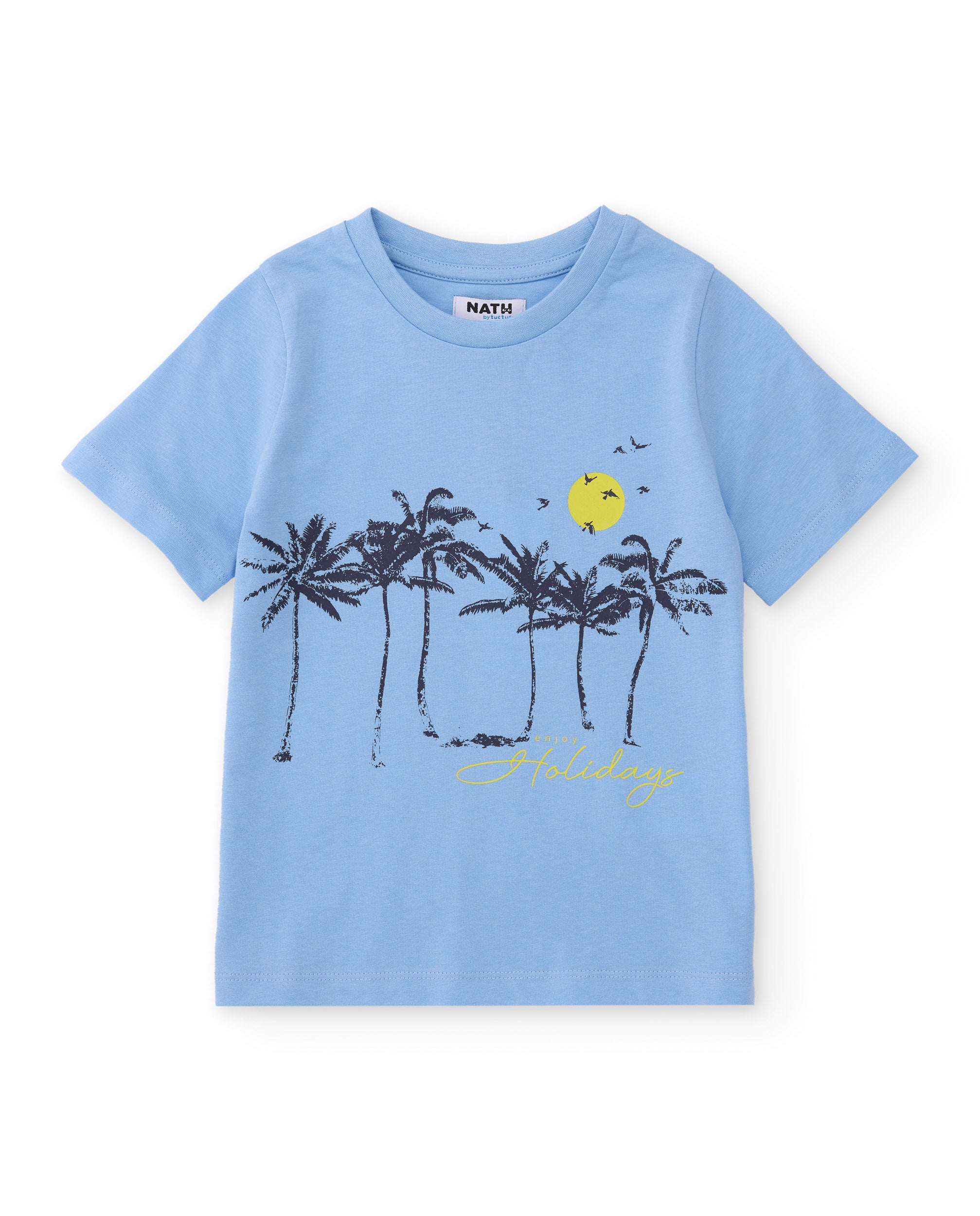 TucTuc Completi completo bambino blu stampa tropicale 2 pezzi
