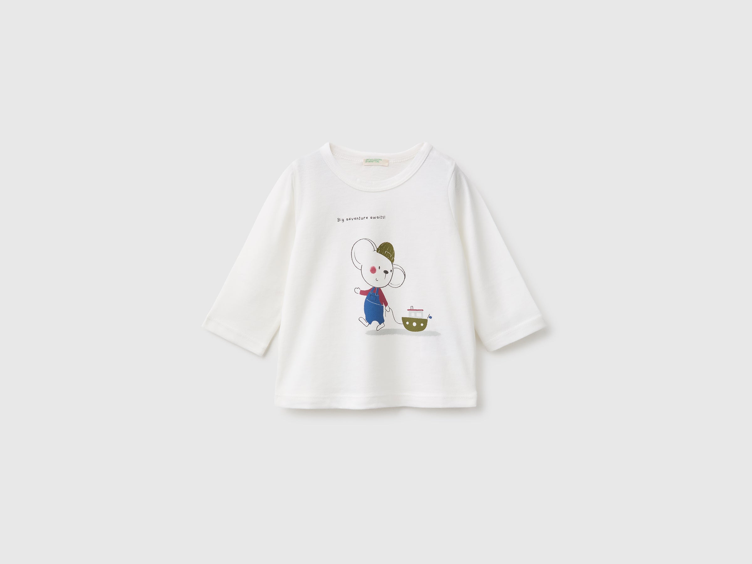 United Colors of Benetton t-shirt neonato cotone bio animali