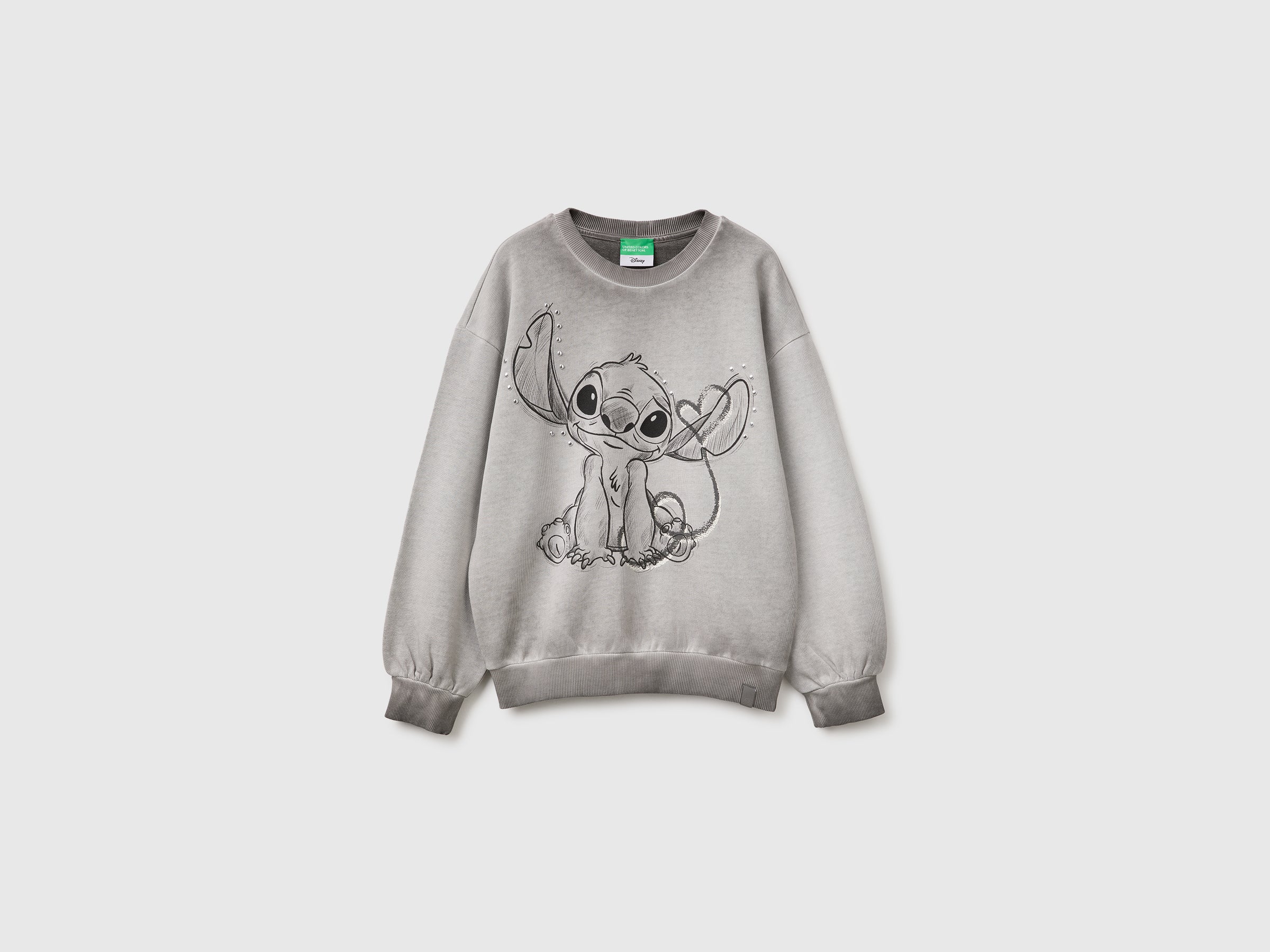 United Colors of Benetton Felpa Oversize Lilo & Stitch Cotone