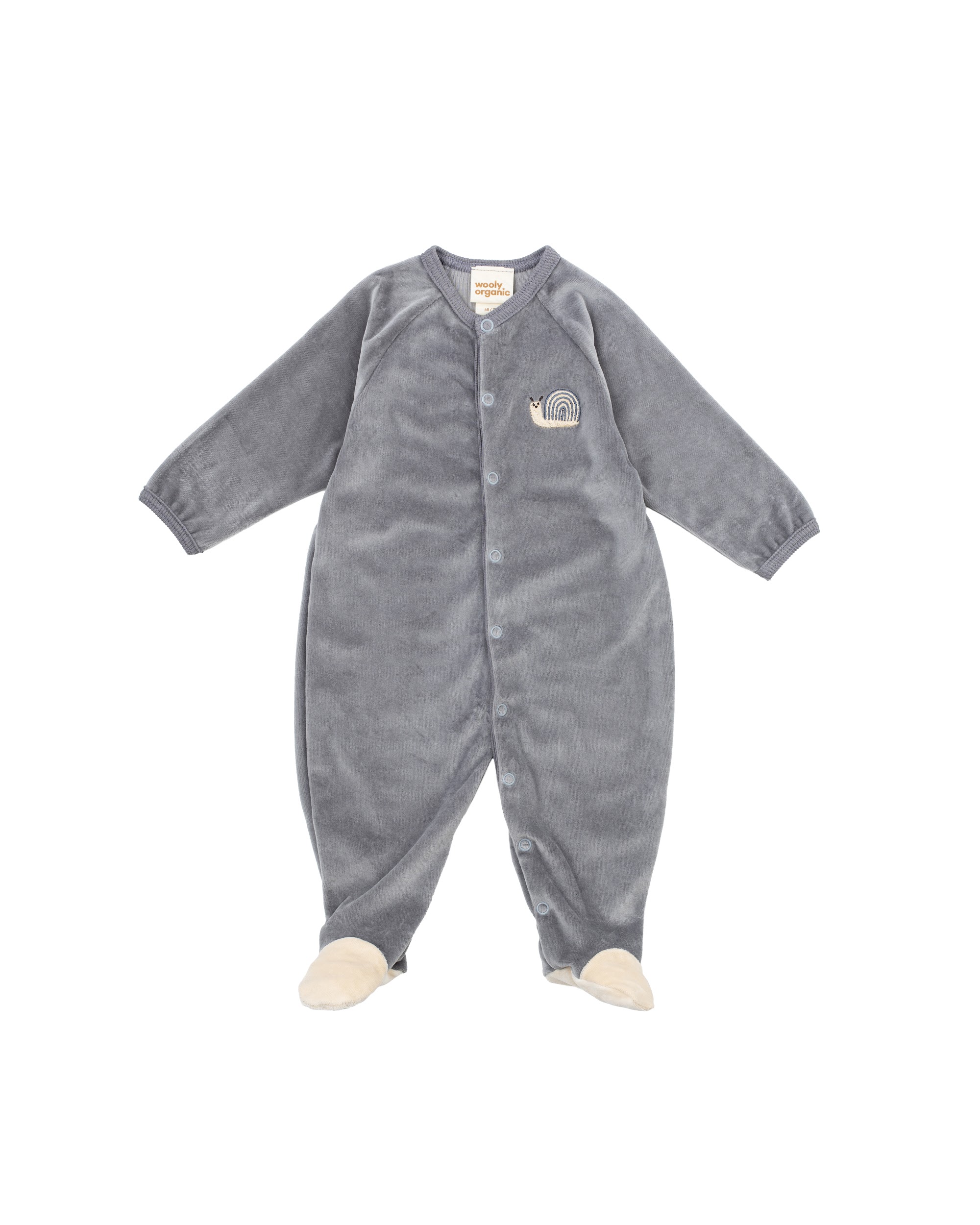 Woolly Organic Embroidered Sleepsuit tutina velluto ricamata AW26