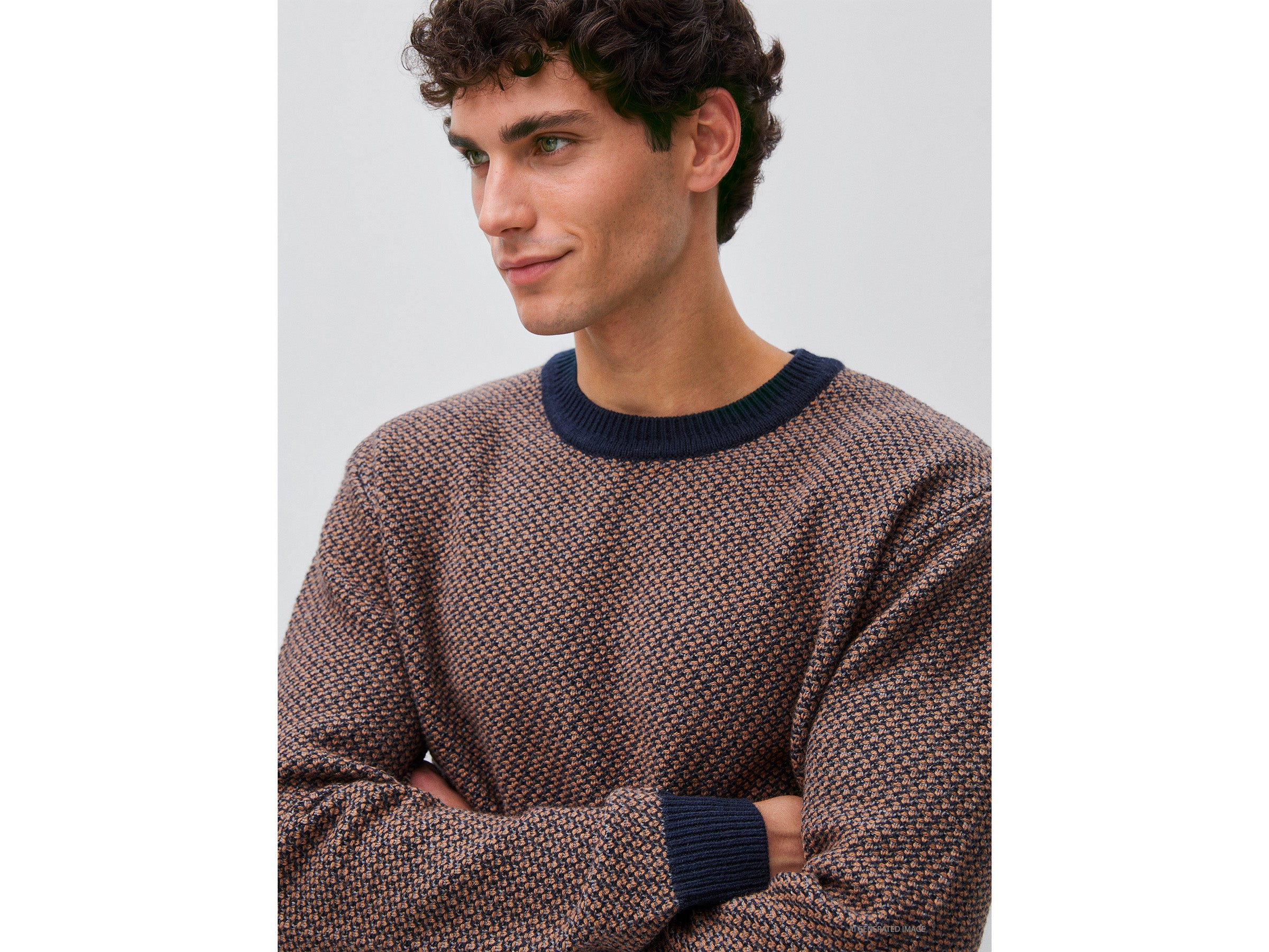 United Colors of Benetton Maglione Jacquard Lana Cotone
