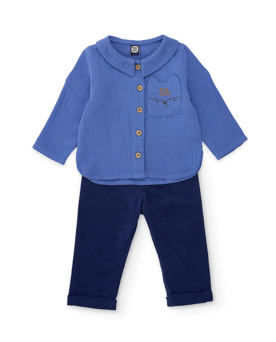 TucTuc Completi Completo Neonato Blu con Camicia