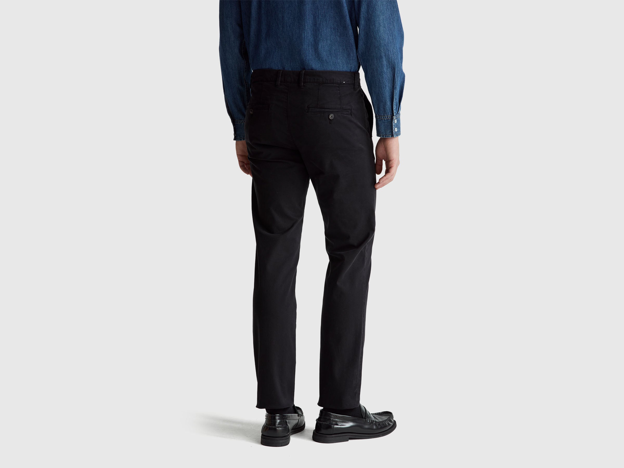 United Colors of Benetton Chino Nero Slim Uomo Cotone Elasticizzato