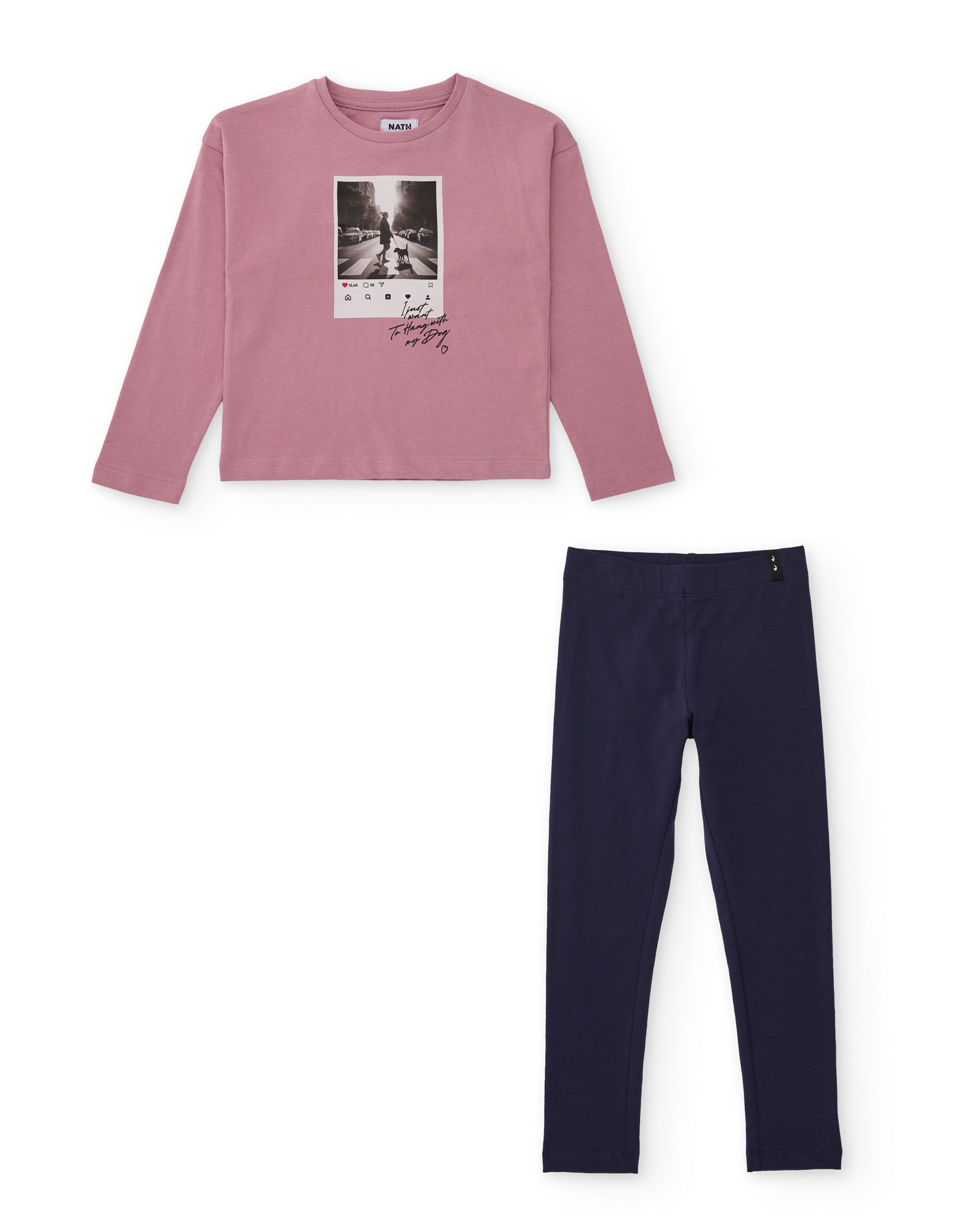 TucTuc Completi set bambina rosa maglia e leggings
