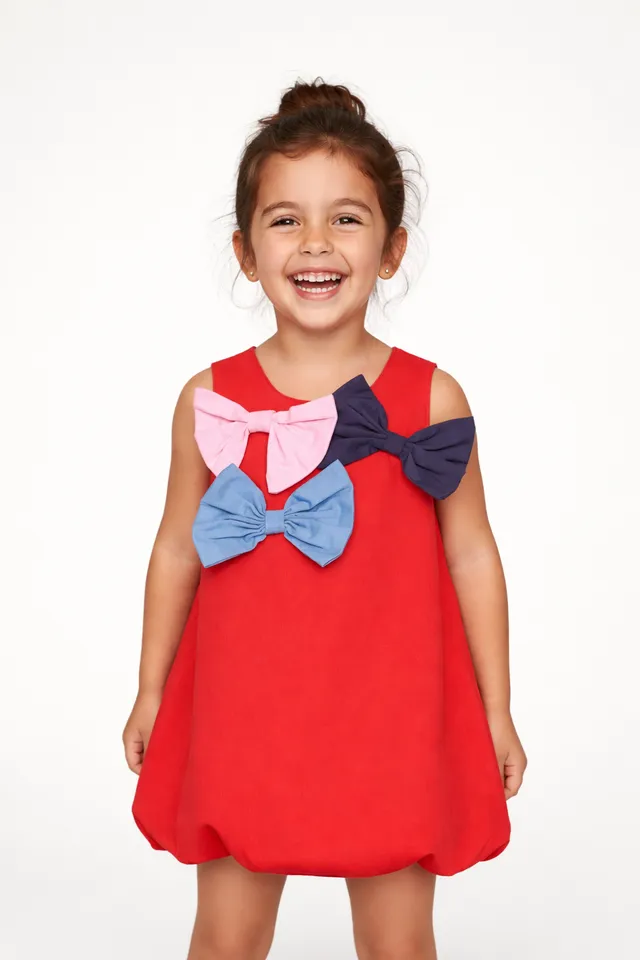 TucTuc Vestiti vestito bambina rosso fiocchi palloncino